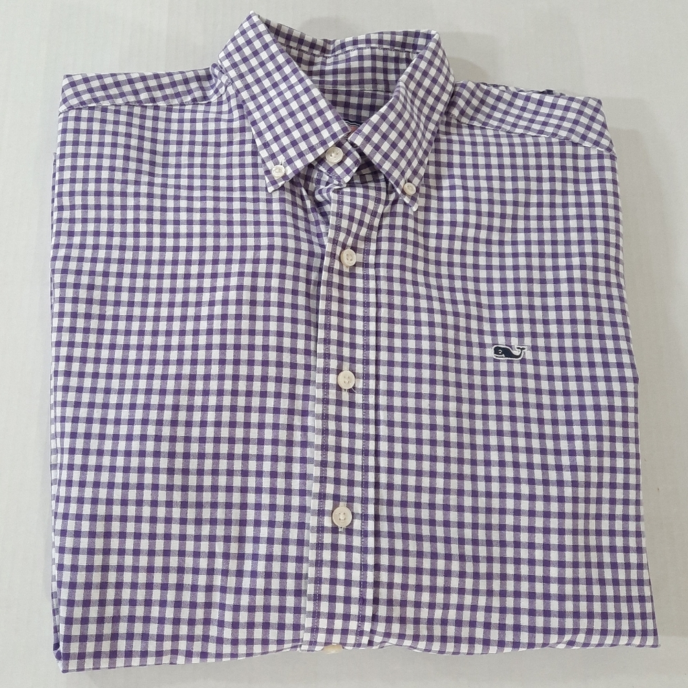 Vineyard Vines Gingham Whale Shirt